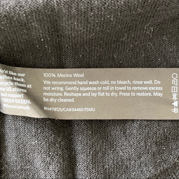 Eileen Fisher Merino Wool Oversized Turtleneck Sweater Size XS in Black - Picture 7 of 7